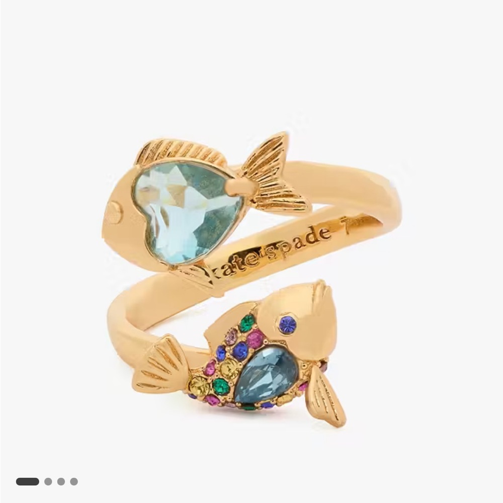 NWT Kate Spade What a Catch Fish Ring SIZE 7